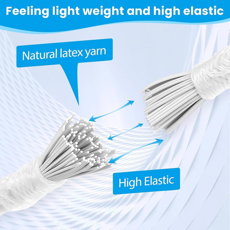 Joneaz Bungee Cords with Hooks Assorted Size White Heavy Duty, Including 12-Inch, 18-Inch, 30-Inch and 42-Inch, Nylon-Fiber and Rubber-Ribbon, UV Resistant - Image 4